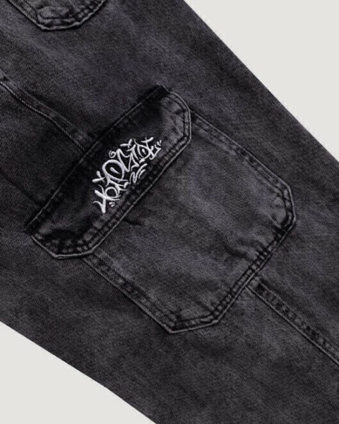CALÇA TRIP SIDE CARGO JEANS BAGGY PRETO